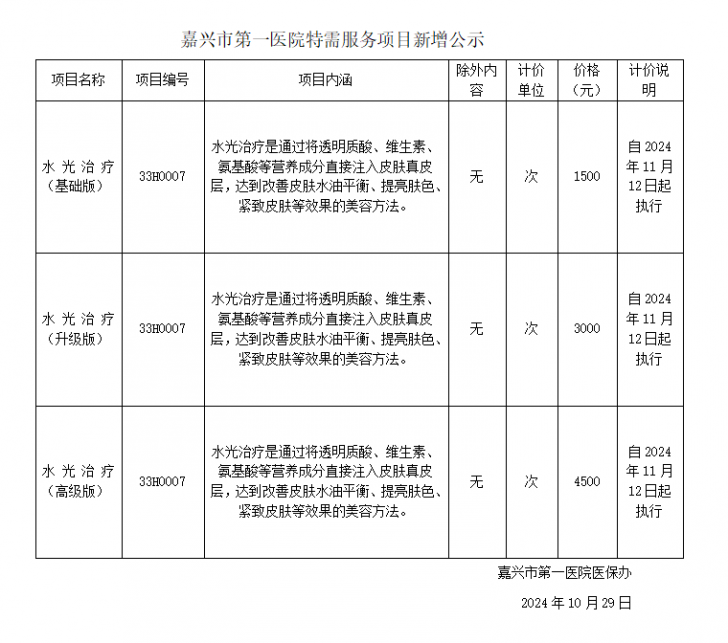 嘉興市第一醫(yī)院特需醫(yī)療服務(wù)項目價格申報表-皮膚科（水光治療）.png